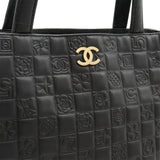 CHANEL Icon Coco Mark Tote Bag Handbag Leather Black