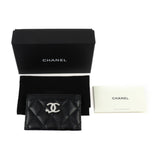 CHANEL 2024 Cruise Card Case AP3730 Lambskin Black Business Holder Matelasse Star Coco Mark