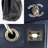 CHANEL Chanel Bag Chevron Handbag - Calf Leather Black V Stitch Coco Mark Chain Shoulder Turn Lock