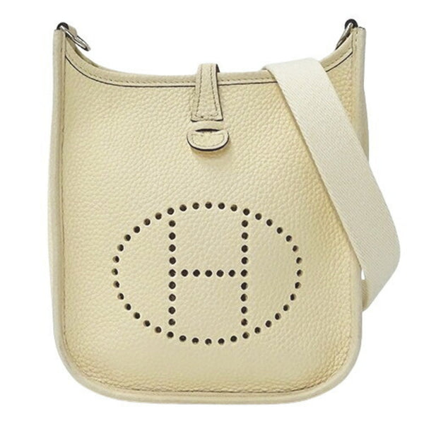 Hermes HERMES Bag Women's Shoulder Evelyn 1 TPM Taurillon Clemence White Compact Y Stamp