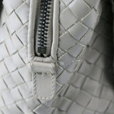 BOTTEGA VENETA Bottega Veneta Prusse Intrecciato Handbag 283363 Leather Light Gray Series Mini Boston Bag