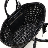 BALENCIAGA Bistro Basket Bag, Handbag, Shoulder Vinyl, Black, 671346