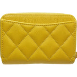 CHANEL Classic Zip Coin Purse Matelasse AP0216 Case Caviar Skin Yellow 083597