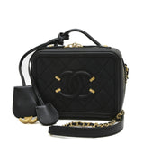 Chanel CC Filigree Small Chain Vanity Shoulder Bag Black A93343