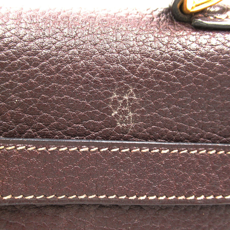 HERMES Kelly 35 Brown Chocolat Fjord leather Calfskin (cowhide)