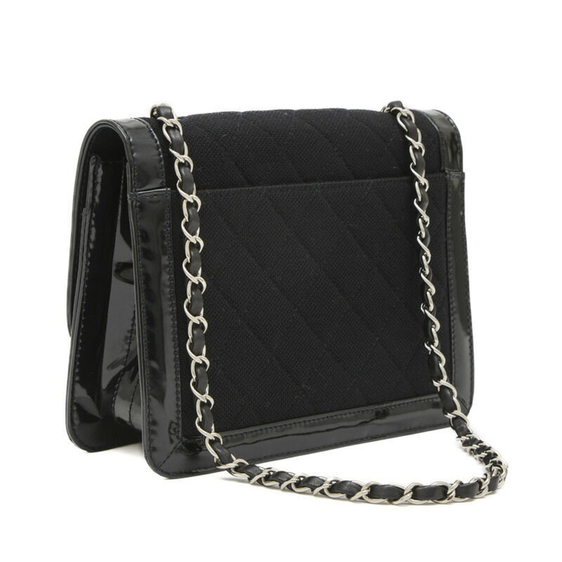 Chanel 2.55 Matelasse Chain Shoulder Cotton Patent Black