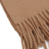 HERMES Hermes Large Stole, Knee Blanket, Embroidered, 100% Cashmere, Camel, Brown