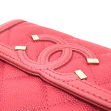 Chanel AP0375 CC filigree medium wallet Trifold wallet Pink Based