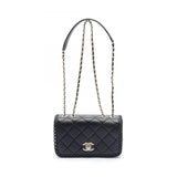 CHANEL Matelasse Shoulder Bag, Lambskin, Women's, Black