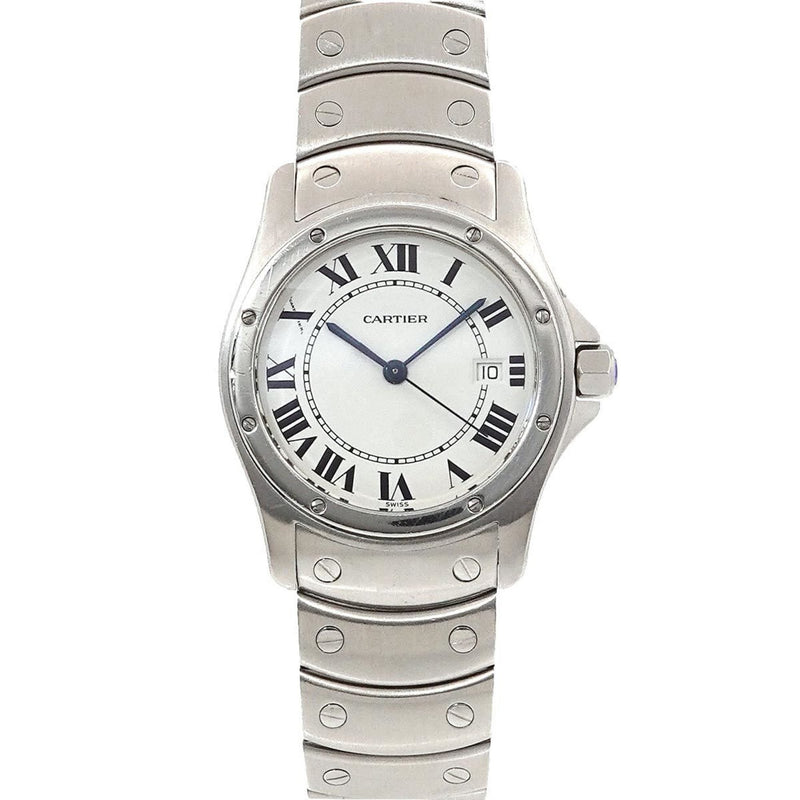 Cartier Santos Rond MM Boys' Watch Date White Quartz