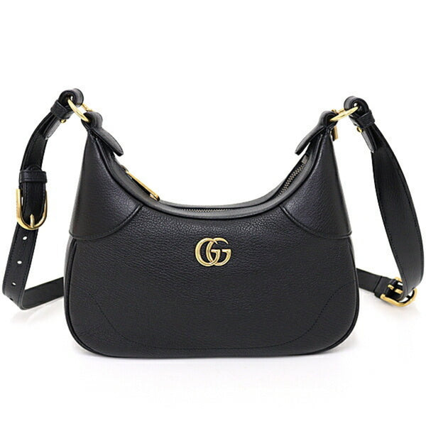 GUCCI Aphrodite Small Shoulder Bag Double G Leather ?731817 Black