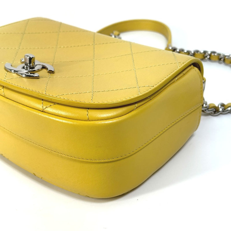 Chanel CC Mark Chain 2WAY Hand Bag Crossbody Shoulder Bag Yellow Based