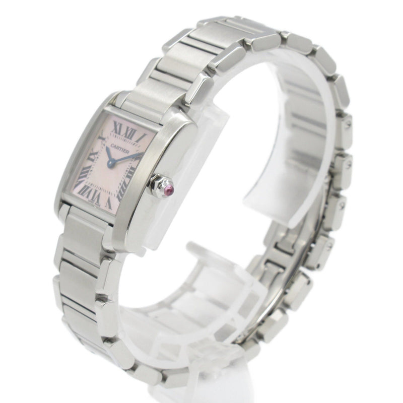 CARTIER Tank Francaise SM Watch Stainless Steel Ladies Pink Shell W51028Q3