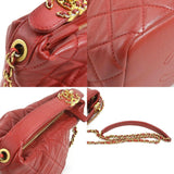 CHANEL Shoulder Bag Matelasse Leather Metal Red Women's e58661f