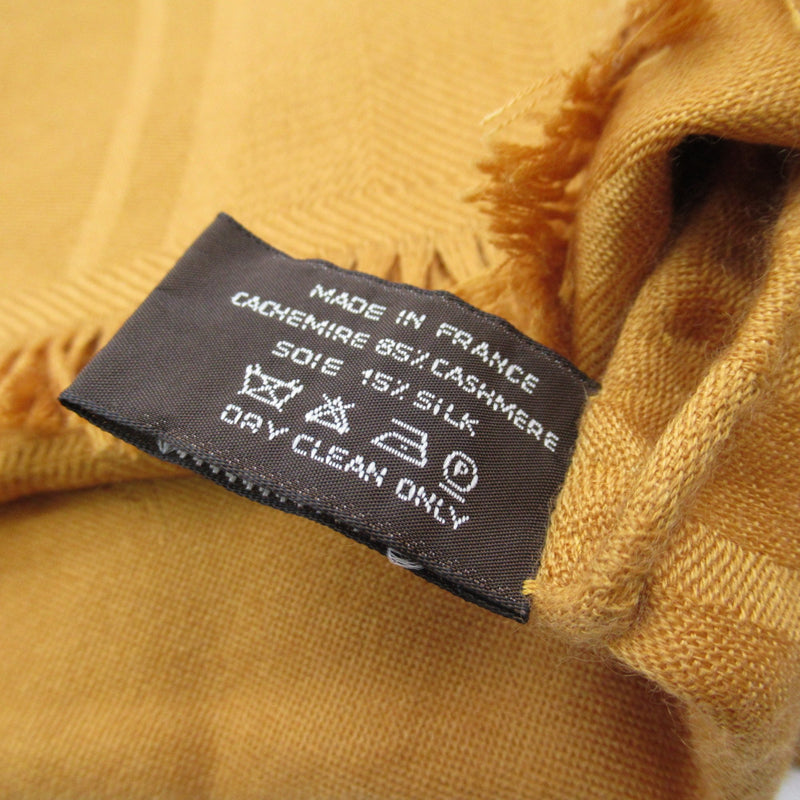 HERMES New Libris Brown mustard cashmere silk