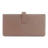 Hermes Bearn Soufflet Etoupe Long Wallet Taurillon Women's HERMES