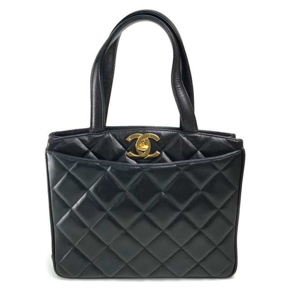 Chanel CC Mark Bag Hand Bag Tote Bag Black x GoldHardware