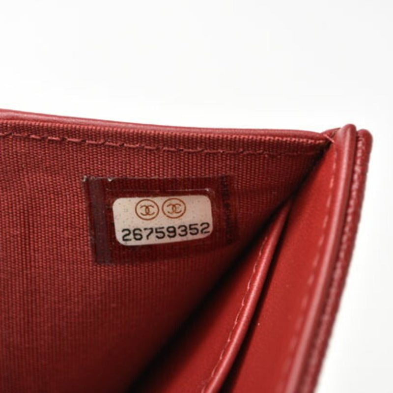 Chanel wallet CHANEL here mark caviar skin dark red