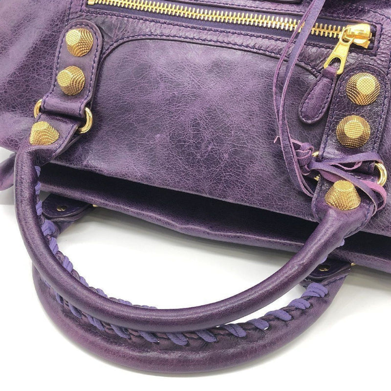 BALENCIAGA Editor's Bag The Giant Midday 207806 Tote Leather Purple