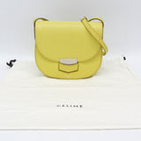 Celine Trotter Medium 179013 Women's Leather Shoulder Bag Yellow