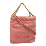 CHANEL 22 2way shoulder bag Bag Caviar skin (grained calf) Shiny grained calfskin Women's Pink Coral pink AS3980 B14407 NR646