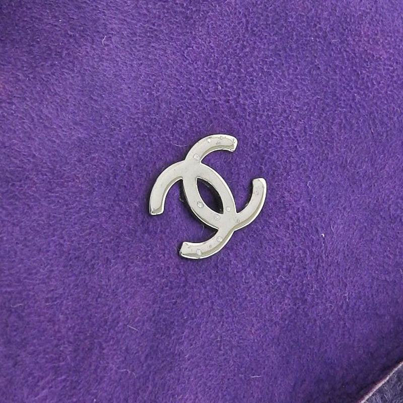 Chanel CHANEL here mark shoulder bag mouton purple 6 series