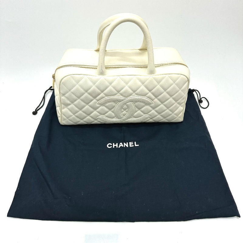 Chanel CC Mark Quilted Matelasse Bag Hand Bag White