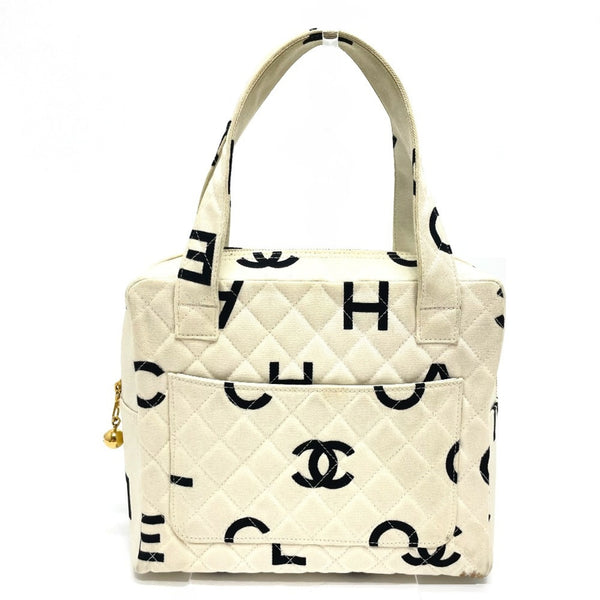 Chanel CC Mark Bag Tote Bag Hand Bag IvoryBased x Black