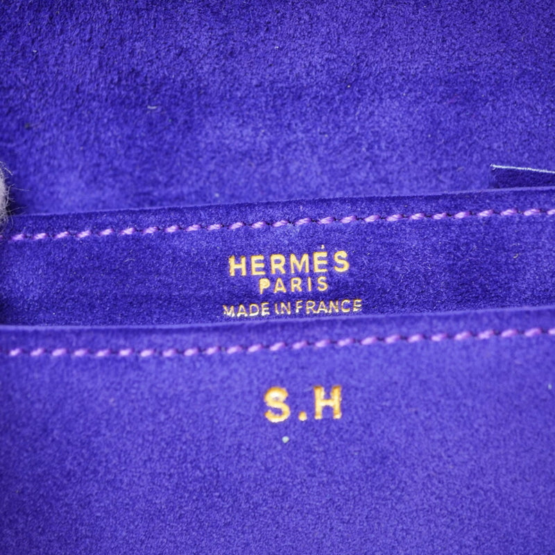 Hermes Dobris Shoulder Clutch Bag Purple 〇S Engraved Suede 0058HERMES Strap