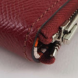 Hermes Azap Silk In Vaux Epson x Rouge Red X Unisex Long Wallet