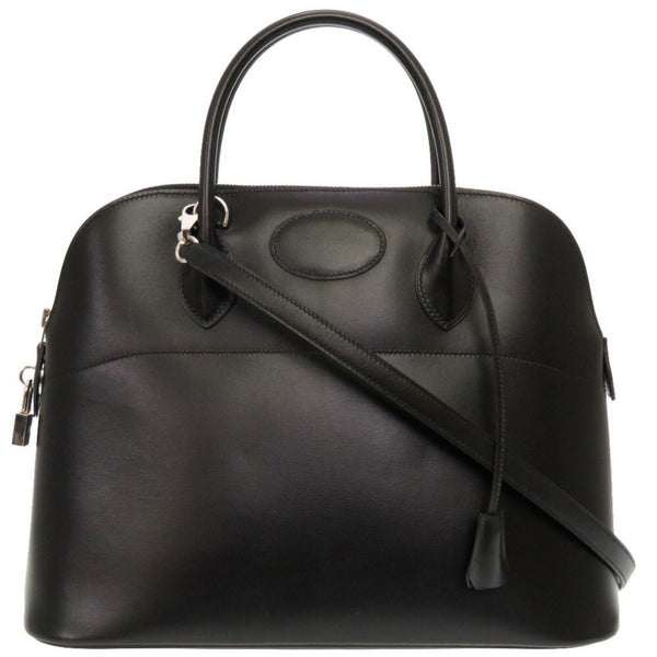 Hermes Bolide 35 Box Calf Black □F Engraved Handbag