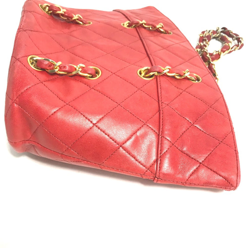 Chanel vintage Chain Shoulder Hand Bag Shoulder Bag Red Gold