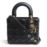 Christian Dior Lady My ABCDior Cannage 2Way Shoulder Bag Black M0538OCAL_M900 Women's