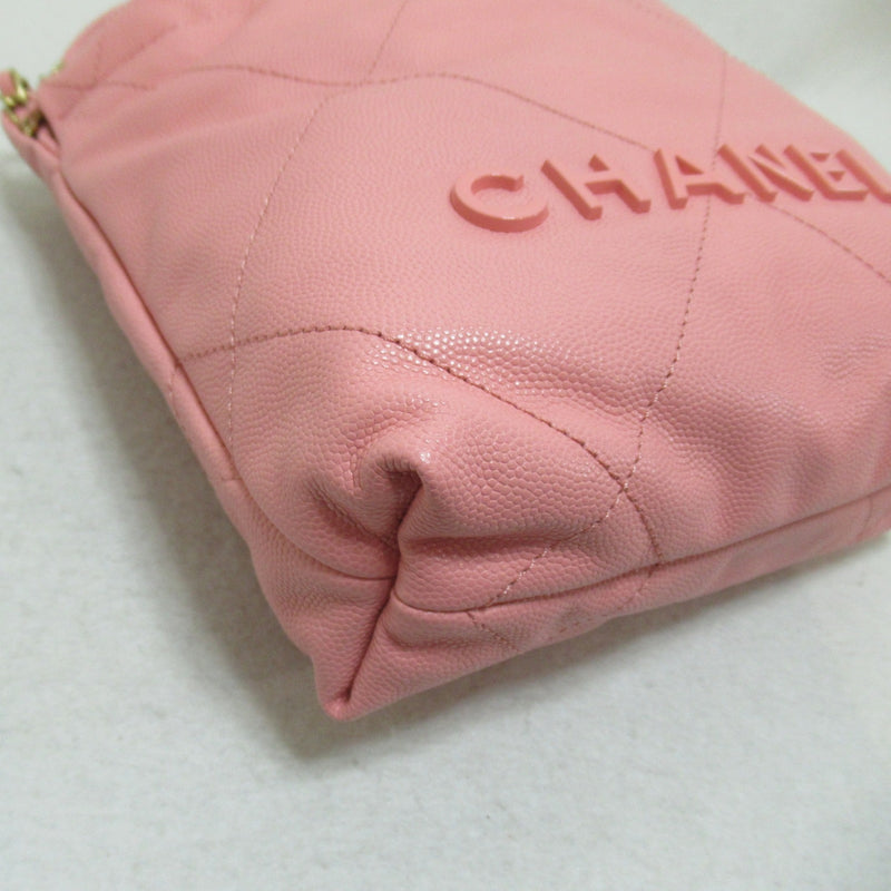 CHANEL 22 2way shoulder bag Bag Caviar skin (grained calf) Shiny grained calfskin Women's Pink Coral pink AS3980 B14407 NR646