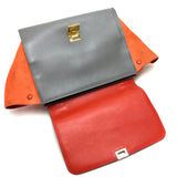 CELINE bag trapeze Shoulder Bag Black Gray x Black x Orange