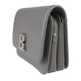 BALENCIAGA Balenciaga shoulder bag 618156 leather gray silver metal fittings wristlet clutch 2WAY B logo