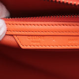 Celine Luggage Micro Shopper Orange Leather Handbag Tote Women's