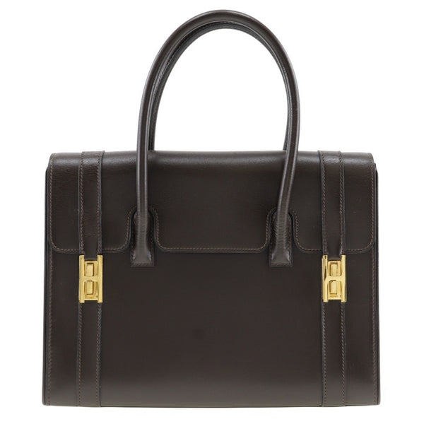 Hermes HERMES Drug 27 Handbag Box Calf Chocolate 1976 Brown / 〇F A5 Flap Women's