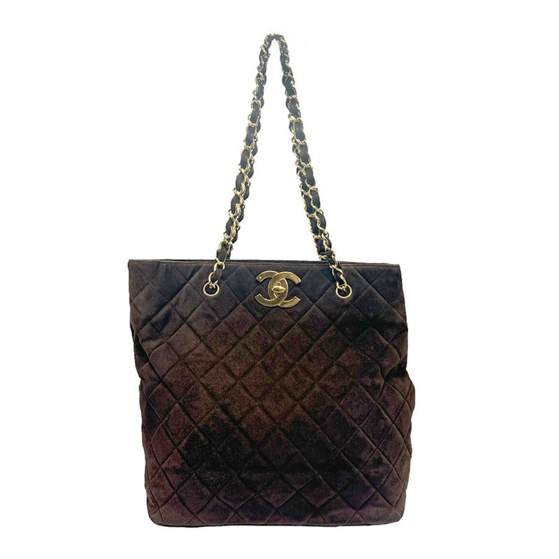 CHANEL Shoulder Bag Decacoco Suede Brown Women's n0077