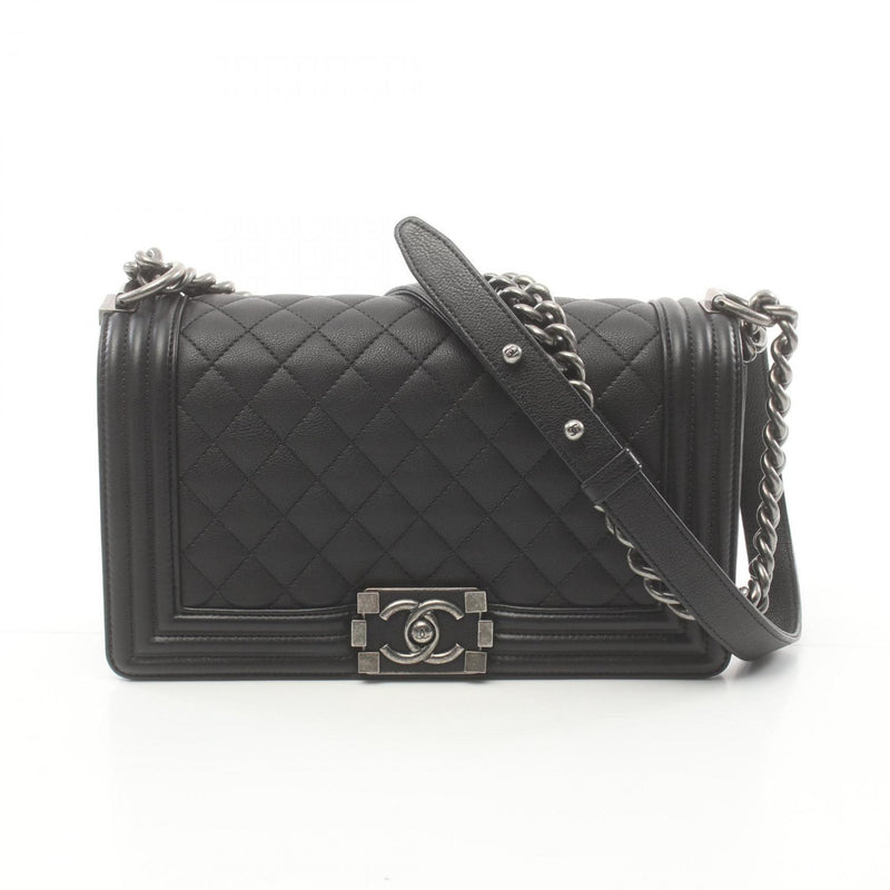 CHANEL Boy Chanel Shoulder Bag Caviar Skin Women's Black