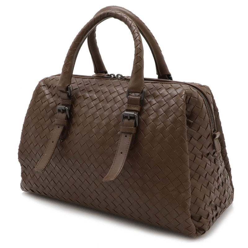 BOTTEGA VENETA Bottega Veneta Intrecciato Handbag Boston Leather Dark Brown 283363