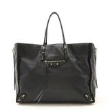 BALENCIAGA The Paper Tote Bag Shoulder Leather Black Mirror Missing 236701