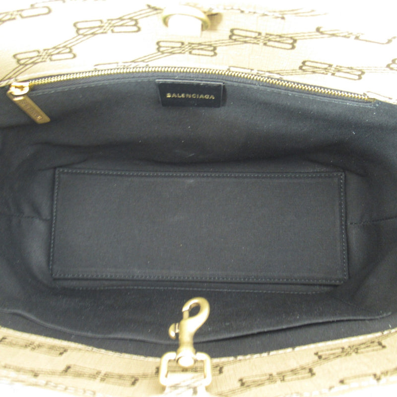 BALENCIAGA Signature 2way Shoulder Bag Brown Beige PVC coated canvas 702699210DH2762