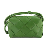 BOTTEGA VENETA Intrecciato Small Cassette Camera Shoulder Bag Leather Green 709417