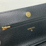 Chanel AP0250 Long Wallet Classic Chain Wallet Crossbody Shoulder Bag Black GoldHardware