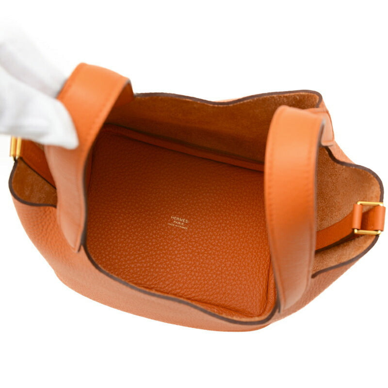 Hermes Picotin Lock PM 18 Handbag Taurillon Clemence Orange B Stamp