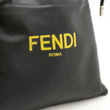 FENDI Small Pouch Shoulder Bag Leather Black Yellow 7VA510