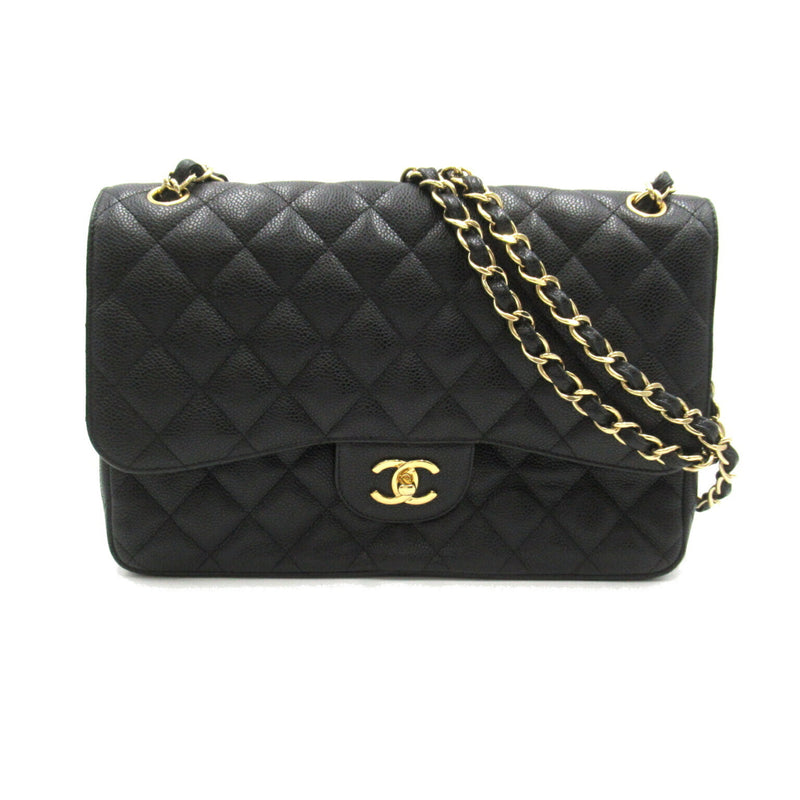 CHANEL Deca Matelasse Chain Shoulder Bag Caviar Skin (Grained Calf) Women's Black