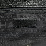 CHANEL Chocolate Bar Tote Bag Shoulder Black Caviar Skin Women's