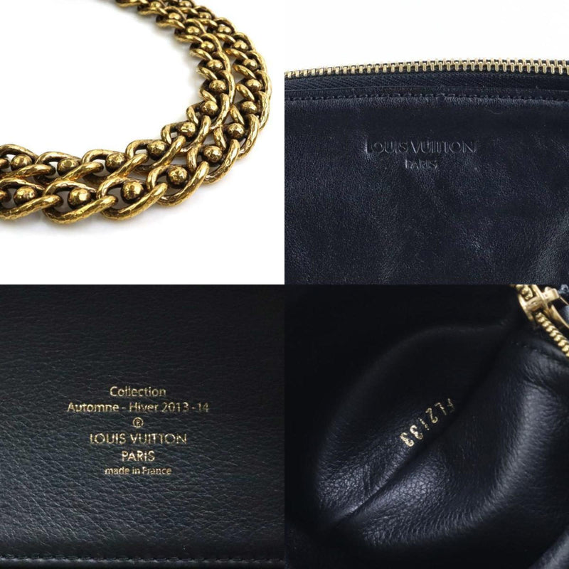 Louis Vuitton LOUIS VUITTON Handbag Lock It Chain Leather Noir Women's M94357